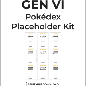 Generation VI Pokédex placeholder kit product preview