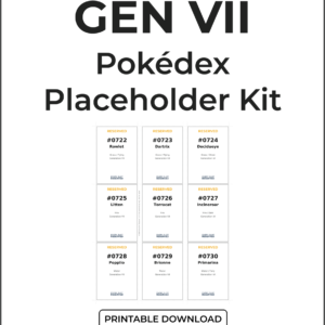 Generation VII Pokédex placeholder kit product preview
