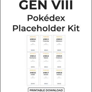 Generation VIII Pokédex placeholder kit product preview